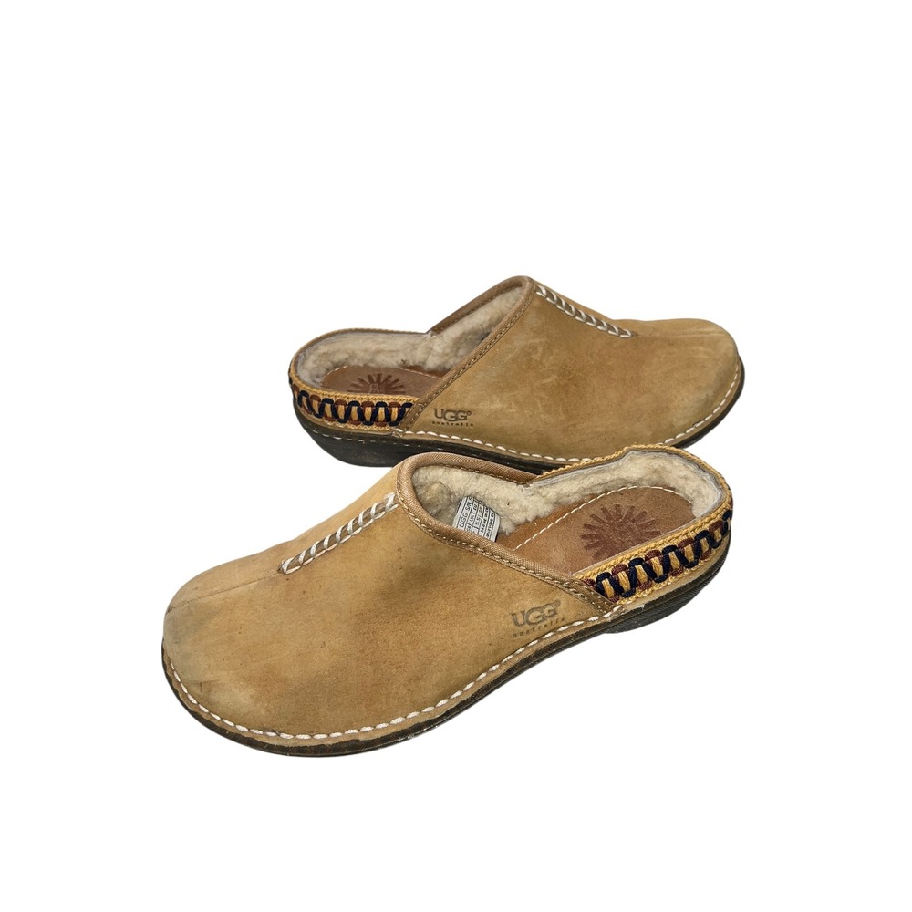 UGG Australia Suede‎ Clogs Women's Shoes Brown Warm Cottagecore Comfort - Picture 3 of 11